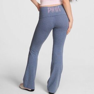 ⚡️VS Pink ✨bling✨ limited edition foldover cotton flare leggings sz XL NWT